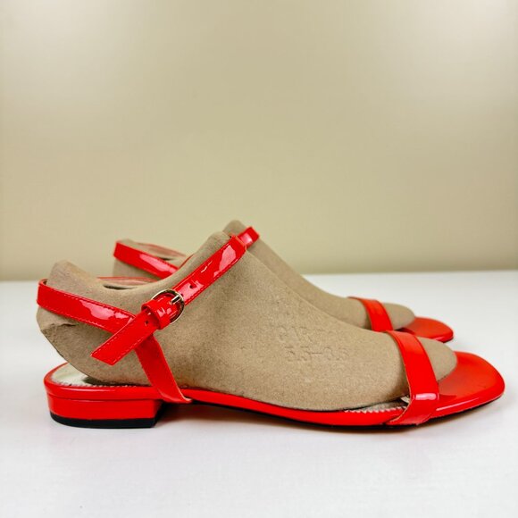 NEW J. Crew Hazel Ankle Strap Sandals in Red Patent Leather - Picture 3 of 13